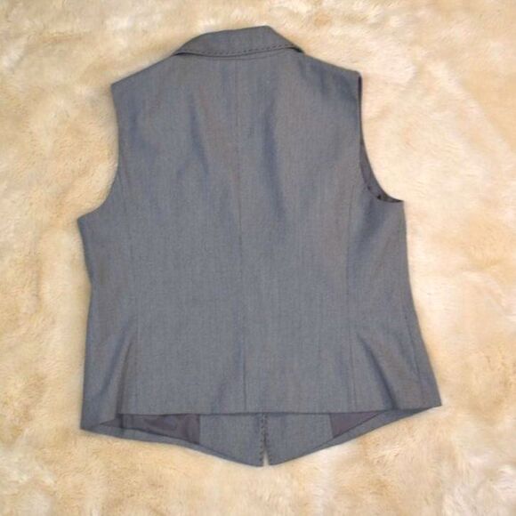 Chico’s Women’s Suit Vest Gray Collared Size 1 Medium Chic Workwear - Picture 4 of 15